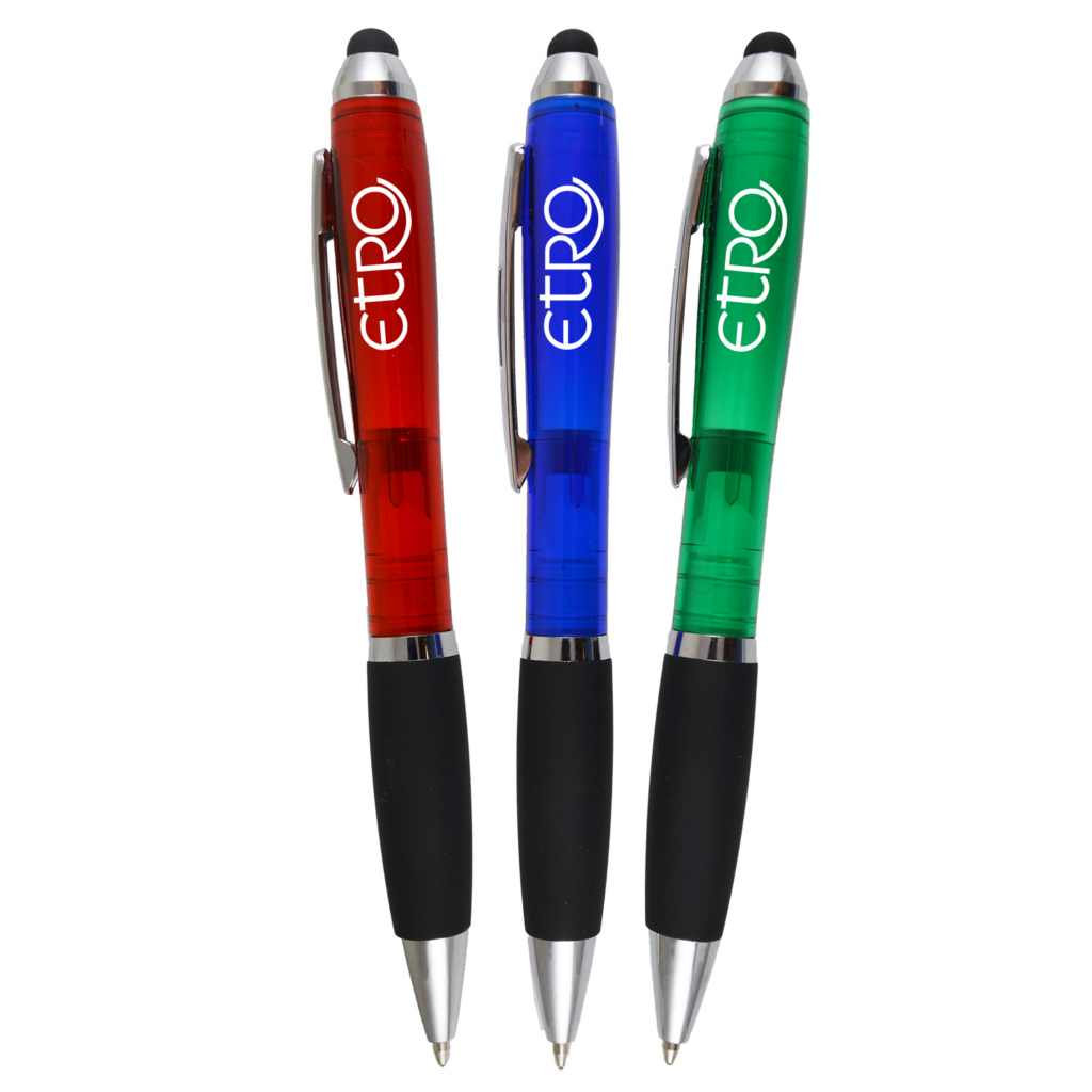 TTPM - TRANSLUCENT PDA STYLUS TWIST PEN W/ RUBBER GRIP